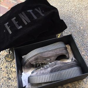 Grey Velvet Puma Fenty Creepers